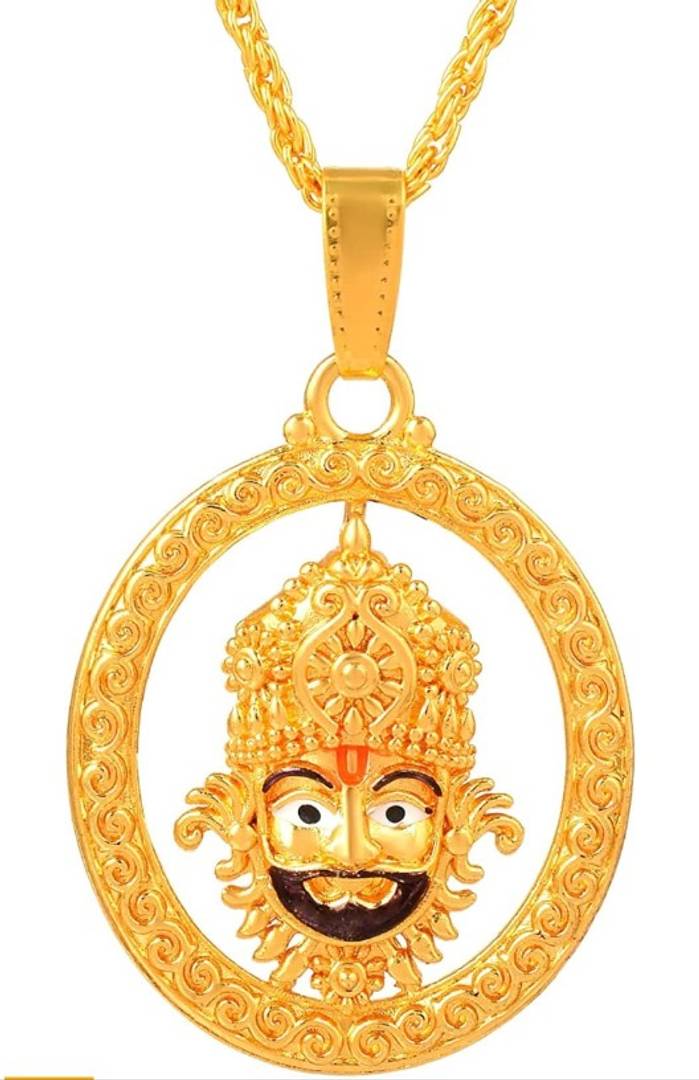 Khatu Shyam Ji locket pendant Special Meenakari Face Rope Chain Pendant Locket Jewelry For Unsiex