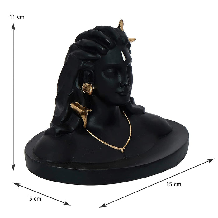 Black Adiyogi Lord Shiva Handcrafted Polyresin Figurine