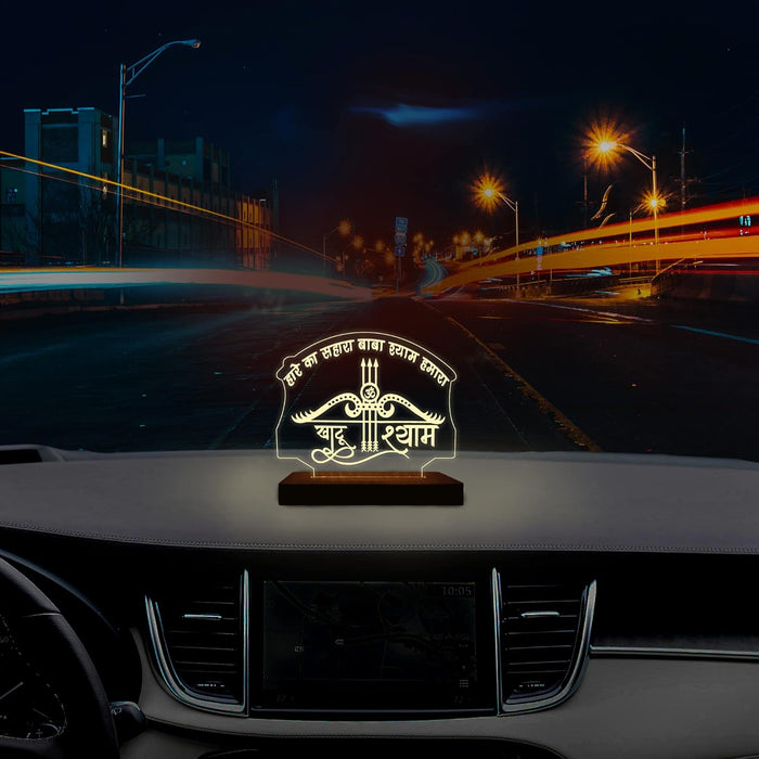 Buy 1 Get 1 Free Acrylic Khatu Shyam Led frame size Uses= Car Dashboard, Ghar Mandir, office Mandir