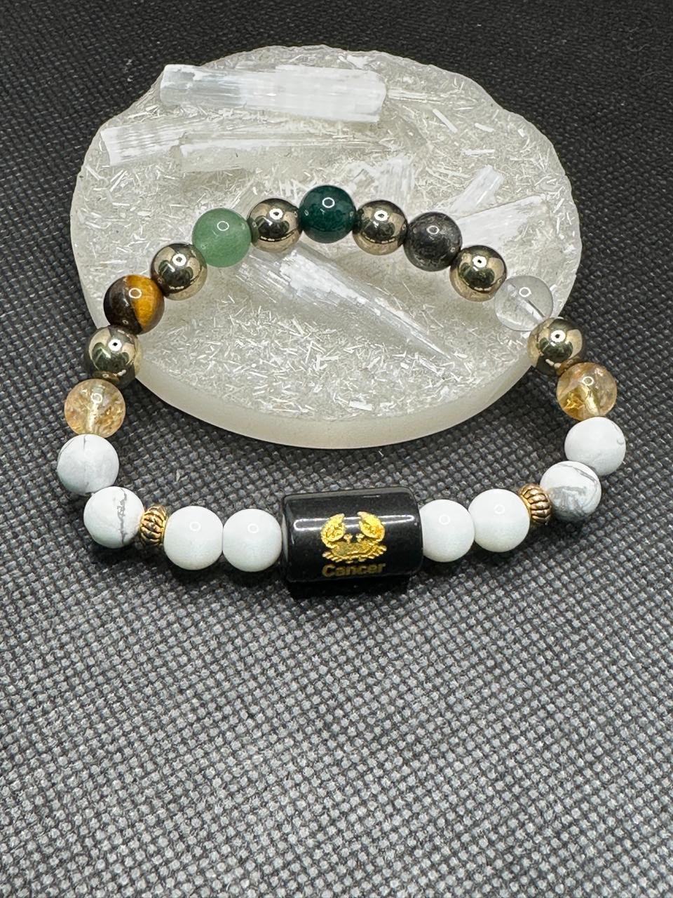 Cancer Zodiac Natural Gemstone Bracelet