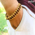 Premium Gold Plated Modern Rudraksha Bracelet {Har Har Mahadev 🔱🔱🔱}