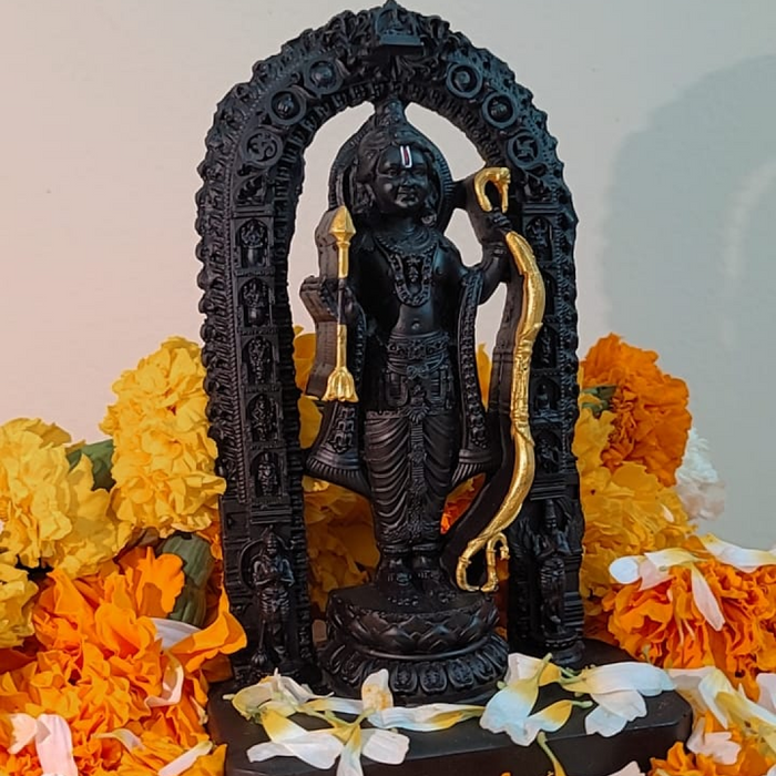 RAM LALLA JI For Pooja Room (Golden Finish, 4 x 3 x 7 inch)