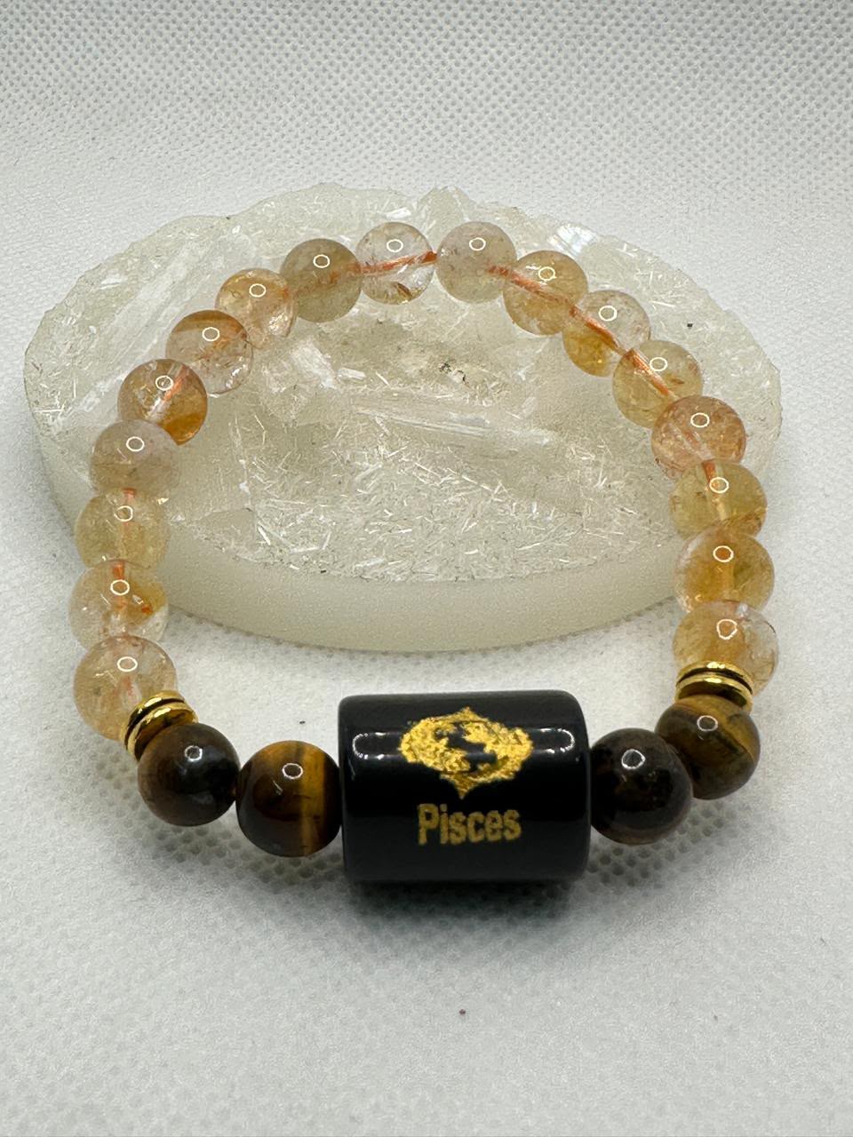 Pisces Zodiac Natural Gemstone Bracelet
