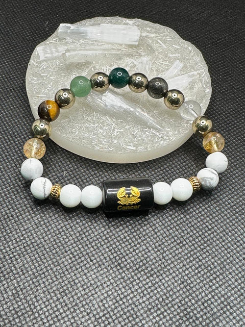 Cancer Zodiac Natural Gemstone Bracelet