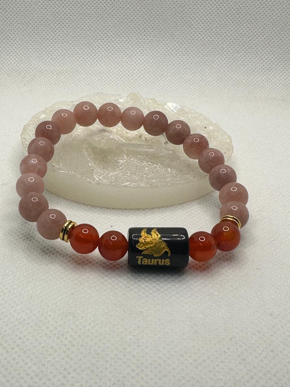 Leo Zodiac Natural Stone Bracelet – Premium Tiger Eye & Golden Rutilated Quartz Crystal Bracelet